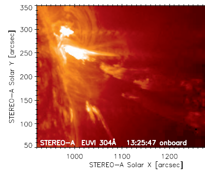 Pozorovania erupcie v extrémnom ultrafialovom žiarení 2. apríla 2022 kozmickou sondou STEREO-A agentúry NASA